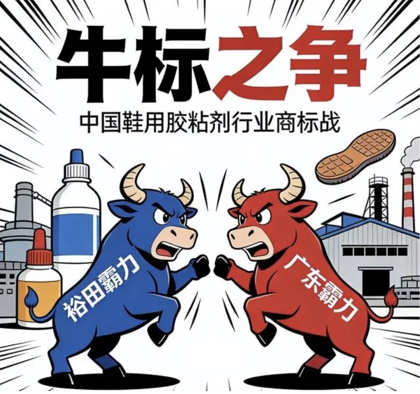 鞋用胶粘剂行业商标战，裕田霸力与广东霸力“牛标”之争